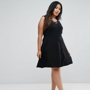 Black lattice skater dress